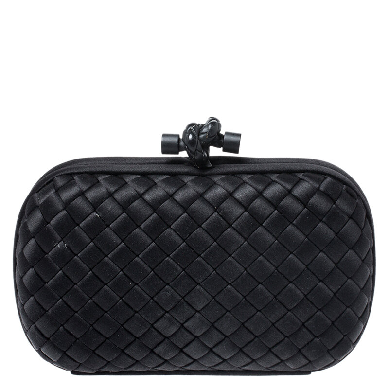 Bottega Veneta The Knot Clutch in Black with Black Hardware — UFO